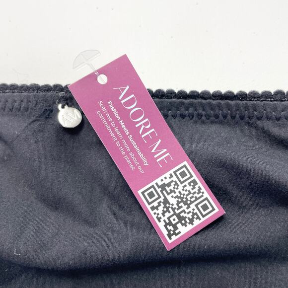 NEW Adore Me Plus Size 2X Hipster Panties Jet‎ Black Full Coverage Bottom - Picture 6 of 9